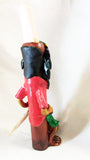 Peruvian 8" Rasta Shaman with Bone and Fish Bone Sword Pipe