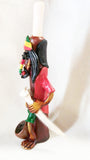 Peruvian 8" Rasta Shaman with Bone and Fish Bone Sword Pipe